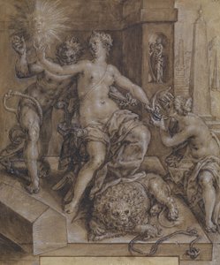 Design for the Central Section of The Mirror of Virtue by Cornelis Ketel